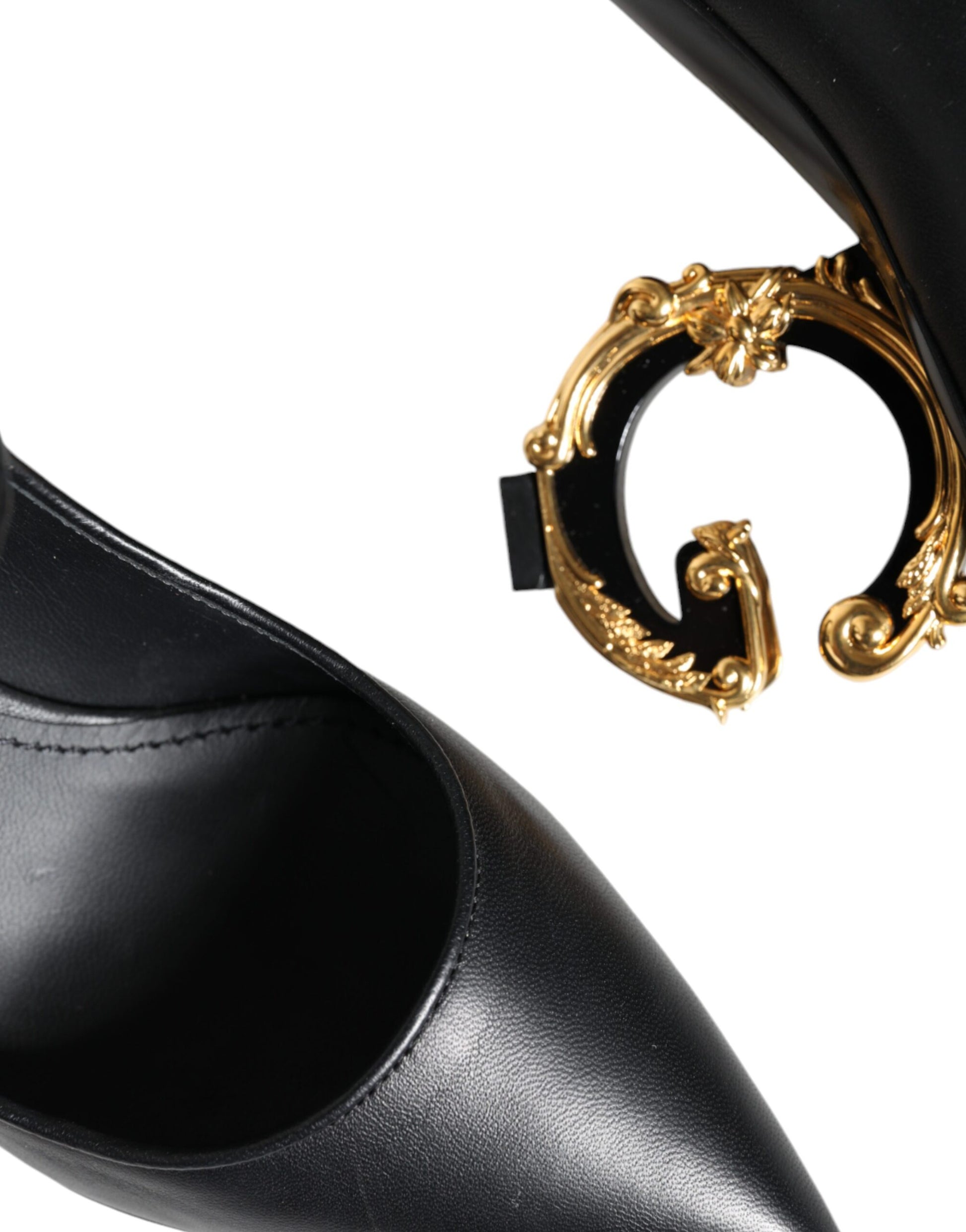 Escarpins Mary Janes en cuir noir avec logo Dolce &amp; Gabbana