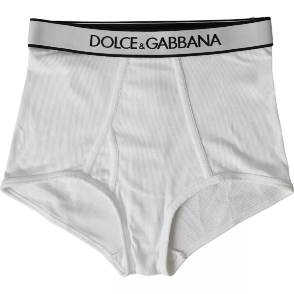 Sous-vêtements Dolce &amp; Gabbana en coton stretch blanc avec logo de marque