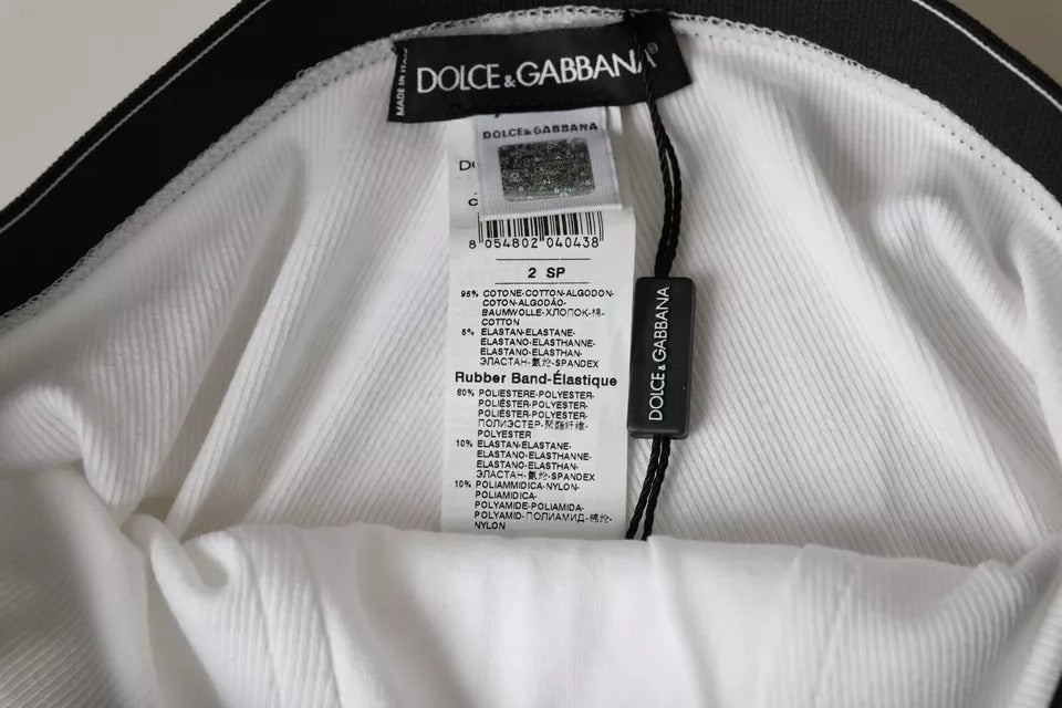 Sous-vêtements Dolce &amp; Gabbana en coton stretch blanc avec logo de marque