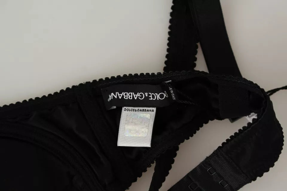 Dolce &amp; Gabbana Sous-vêtements soutien-gorge balconcino en dentelle de soie noire