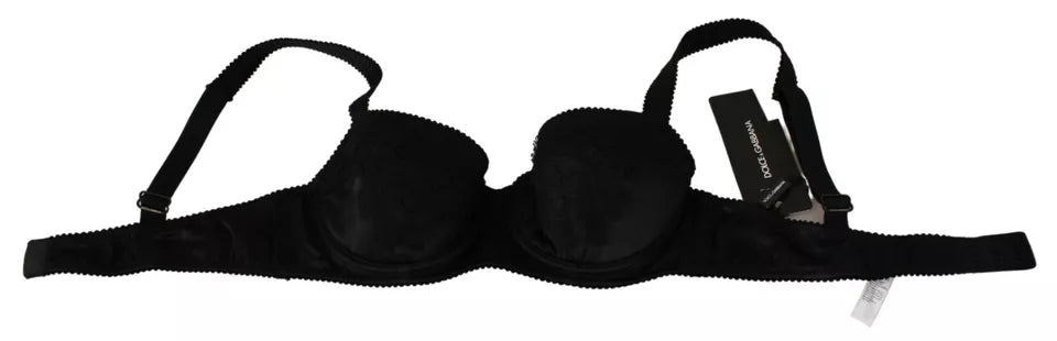 Dolce &amp; Gabbana Sous-vêtements soutien-gorge balconcino en dentelle de soie noire