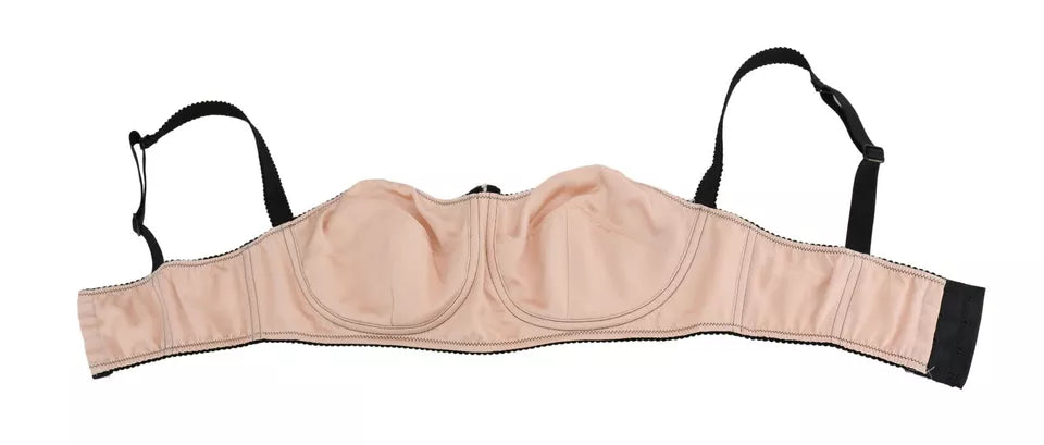 Dolce &amp; Gabbana Soutien-gorge balconcino rose à bretelles noires