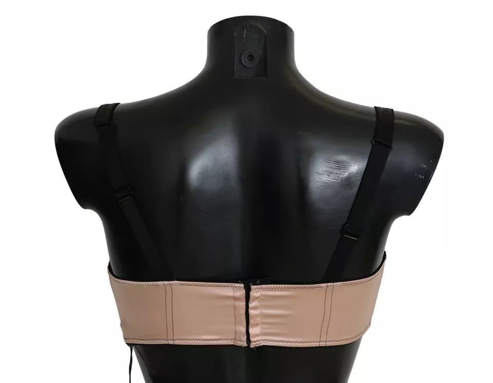 Dolce &amp; Gabbana Soutien-gorge balconcino rose à bretelles noires