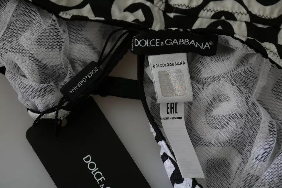 Maillot de bain sans manches imprimé DG Mania noir Dolce &amp; Gabbana
