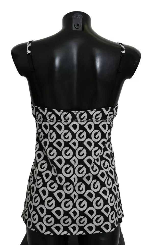Maillot de bain sans manches imprimé DG Mania noir Dolce &amp; Gabbana