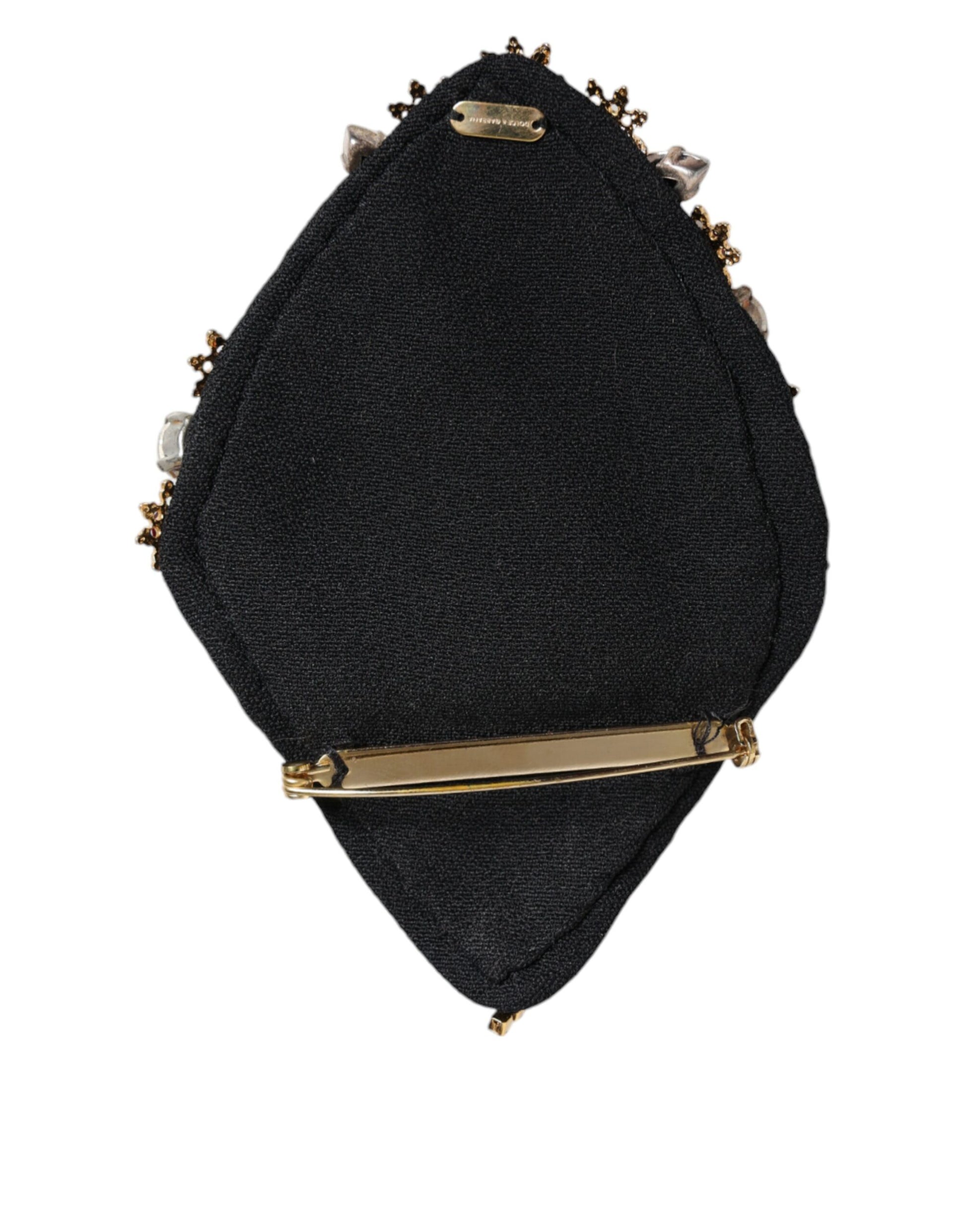 Broche Dolce &amp; Gabbana en laiton doré ornée de cristaux Sacré-Cœur