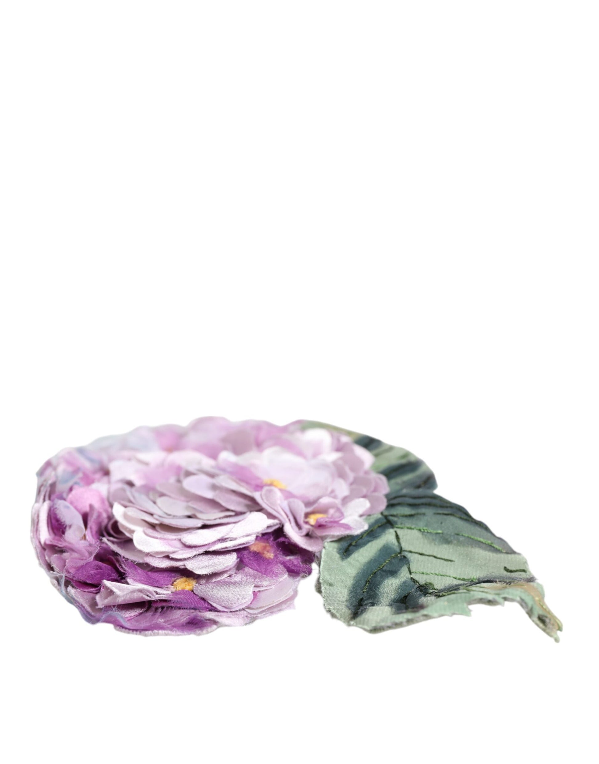 Broche en laiton doré à motif hortensia multicolore Dolce &amp; Gabbana