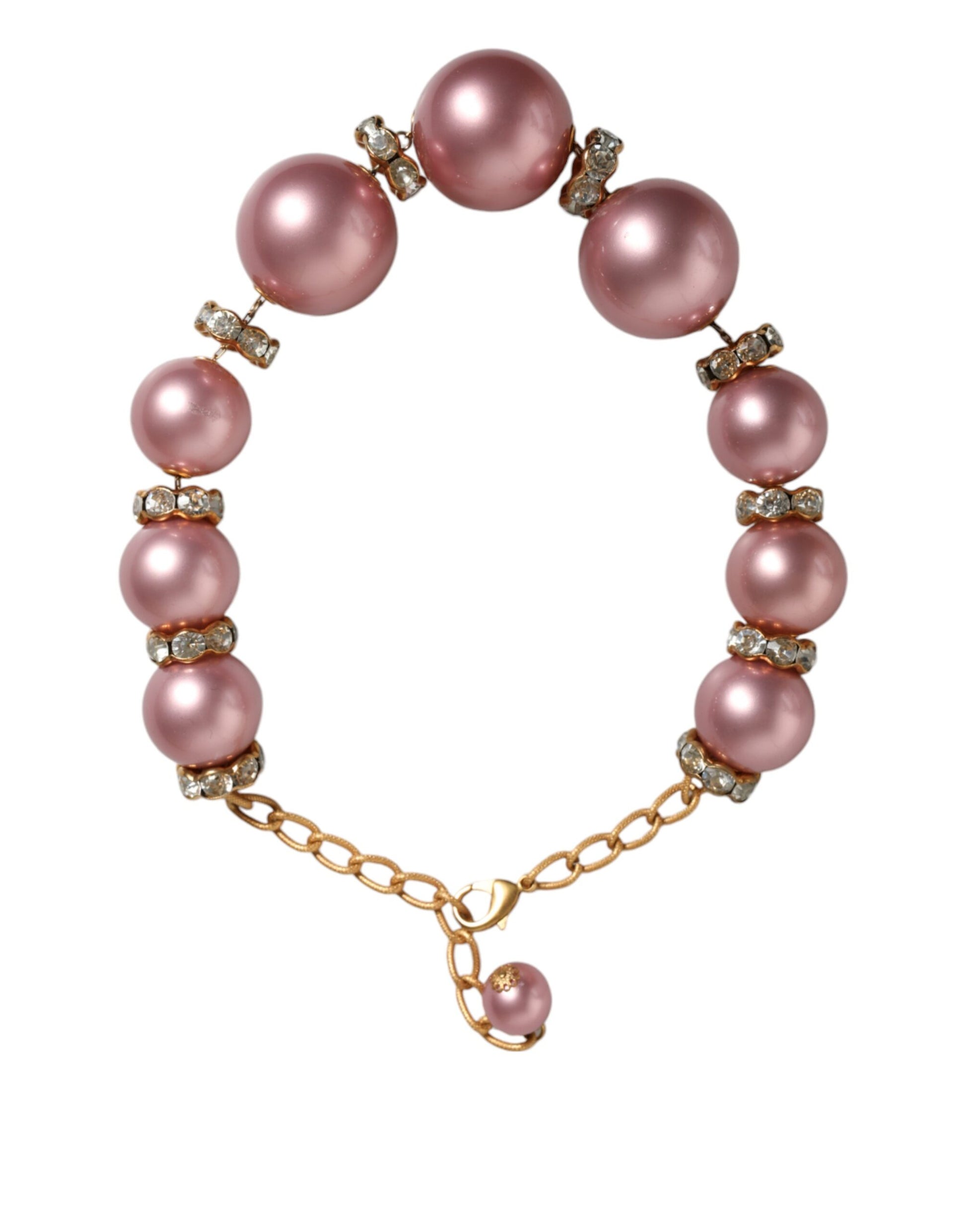 Collier Dolce &amp; Gabbana en or rose avec perles synthétiques et cristaux