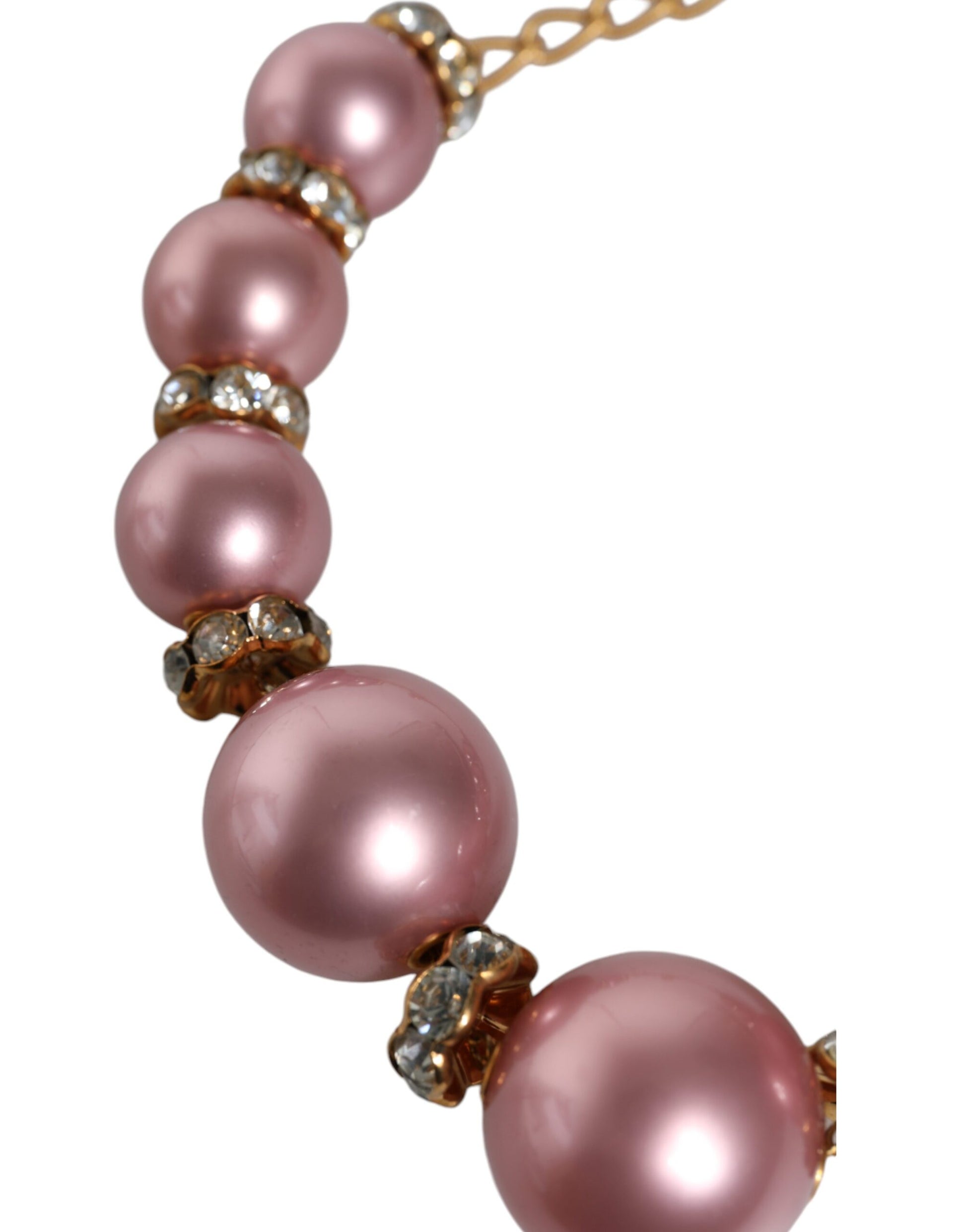Collier Dolce &amp; Gabbana en or rose avec perles synthétiques et cristaux