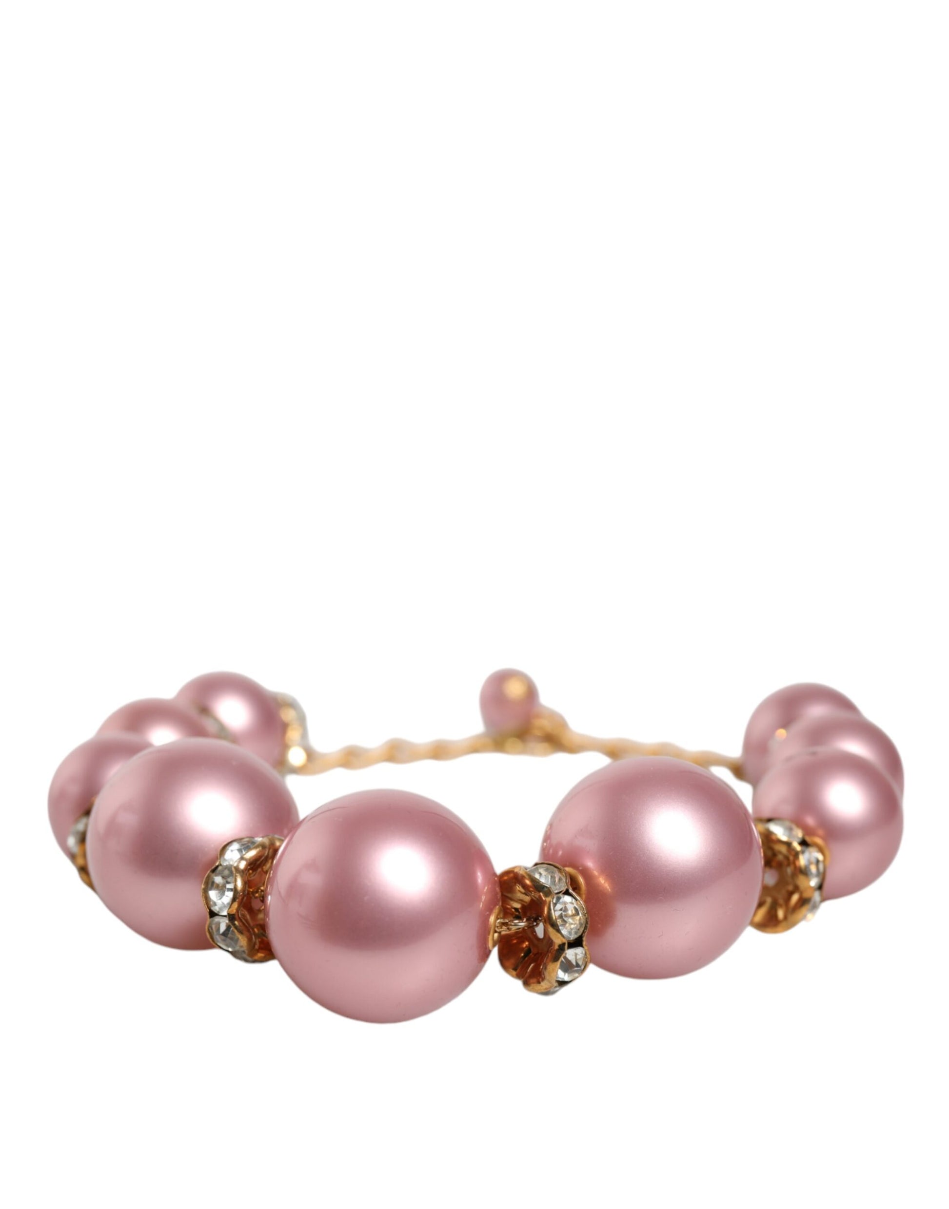 Collier Dolce &amp; Gabbana en or rose avec perles synthétiques et cristaux