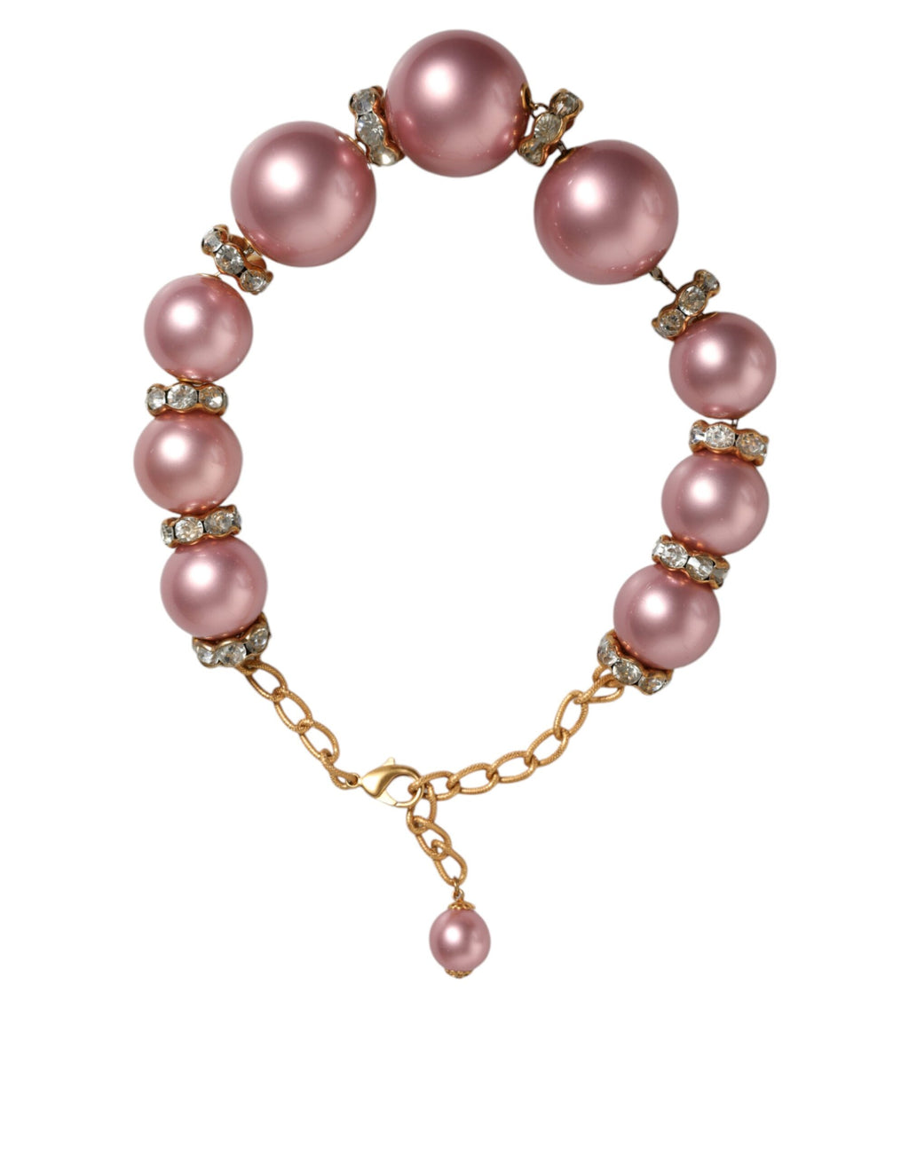 Collier Dolce &amp; Gabbana en or rose avec perles synthétiques et cristaux