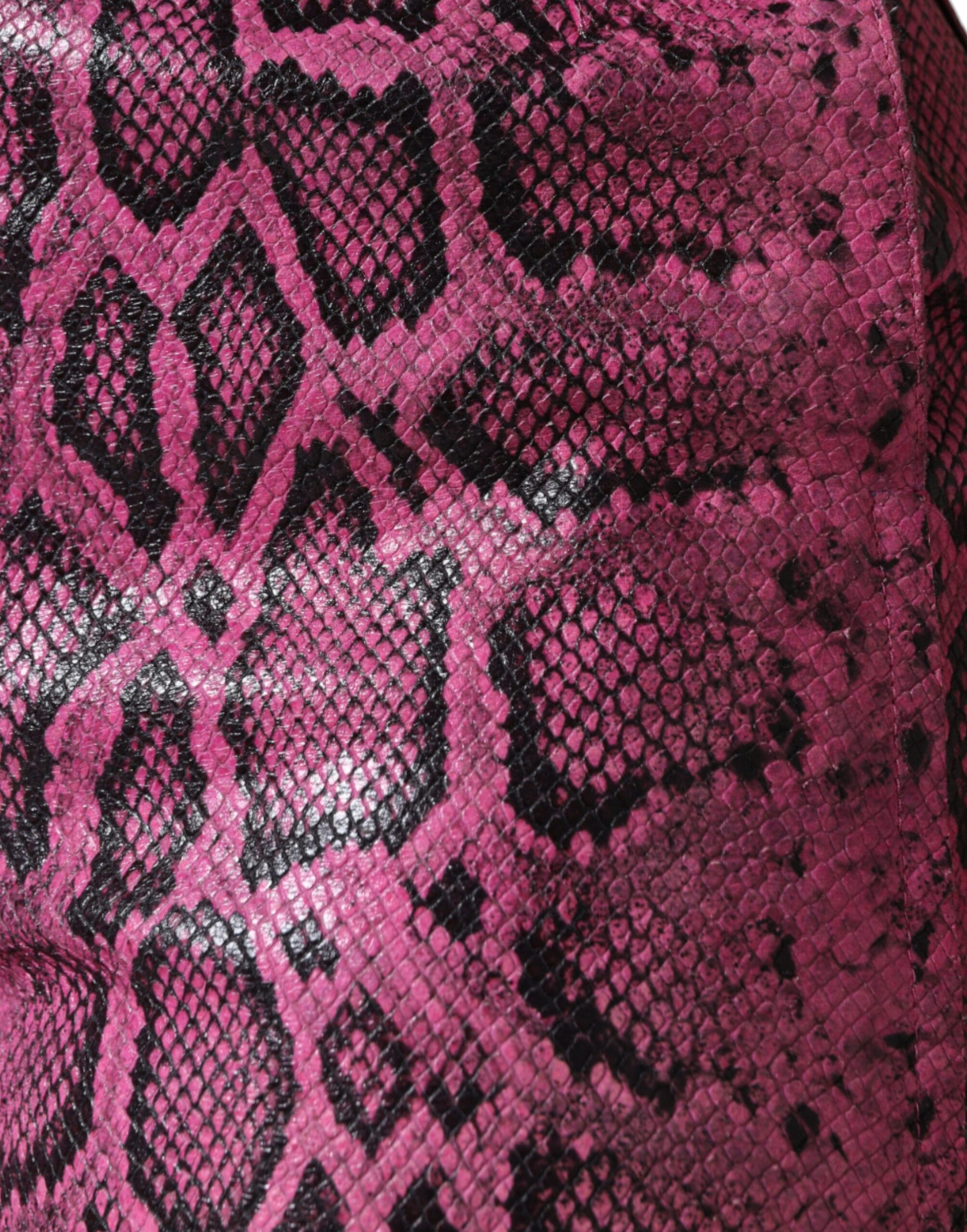 Short taille haute en cuir rose Dolce &amp; Gabbana