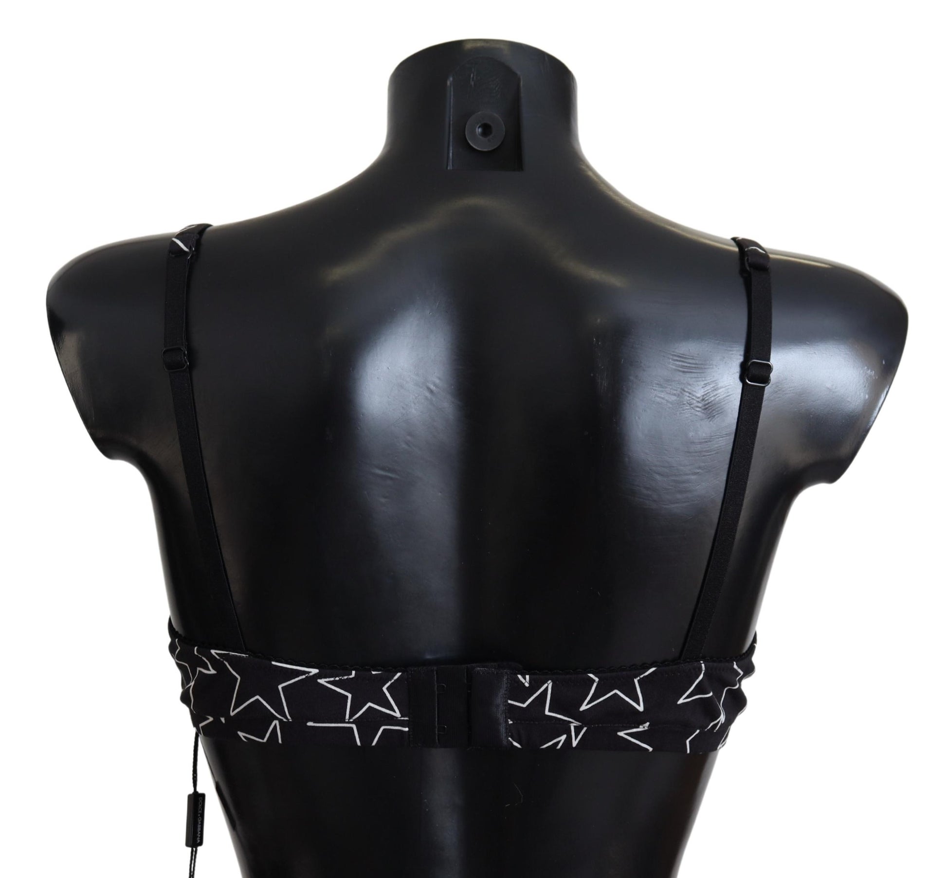 Soutien-gorge sans armatures en coton noir Dolce &amp; Gabbana Millennials Star