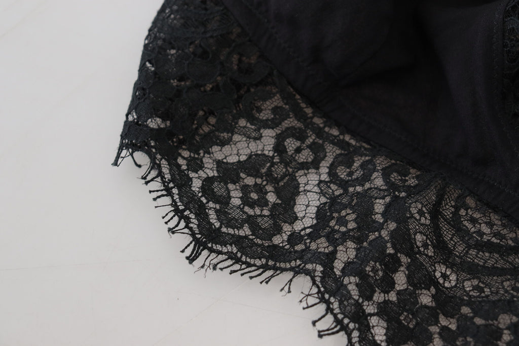 Sous-vêtements bralette extensible en dentelle florale noire Dolce &amp; Gabbana