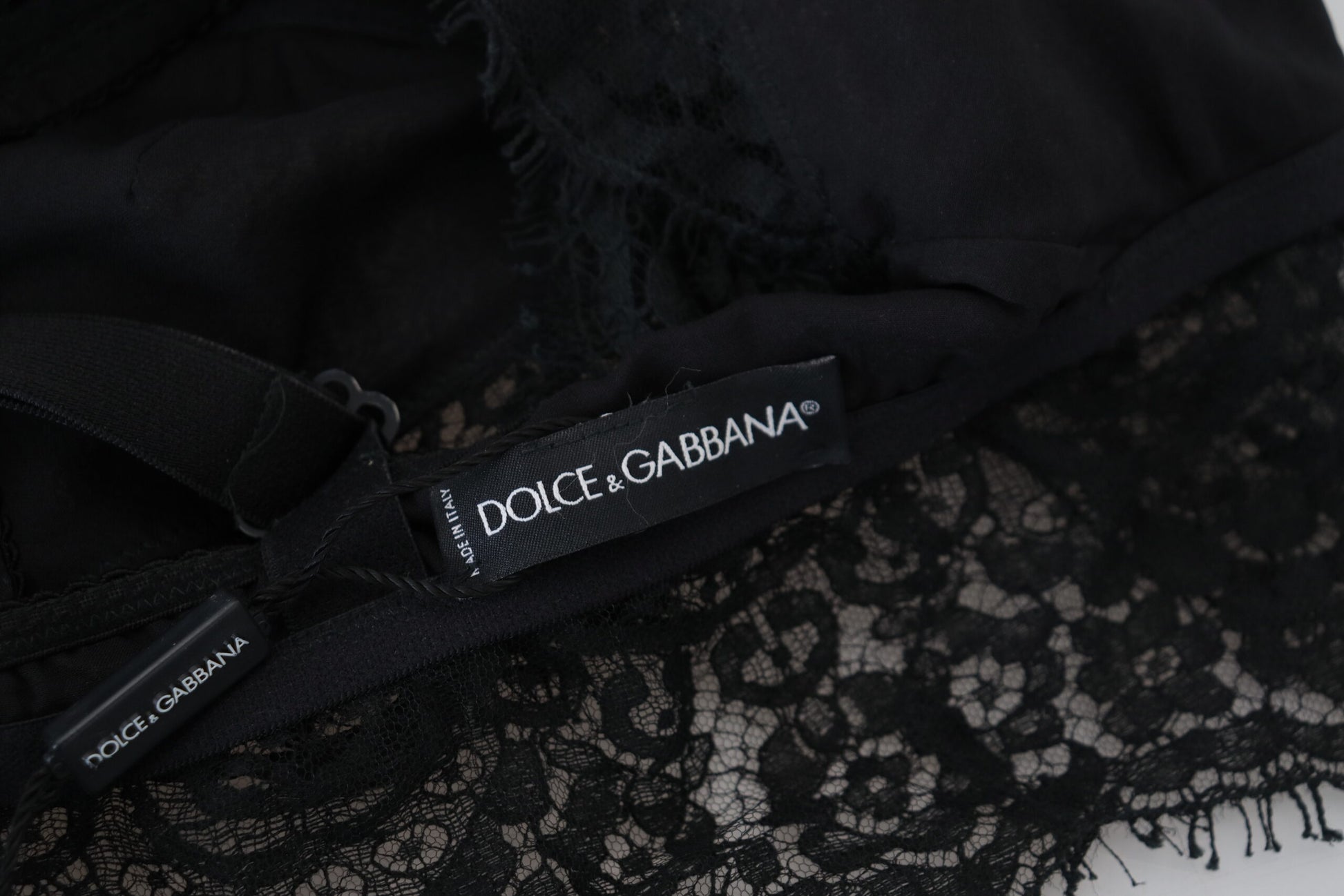 Sous-vêtements bralette extensible en dentelle florale noire Dolce &amp; Gabbana