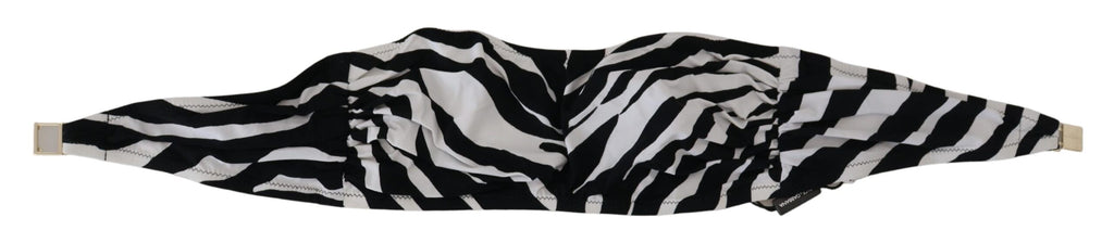 Haut de bikini bandeau Dolce &amp; Gabbana à imprimé zèbre noir et blanc