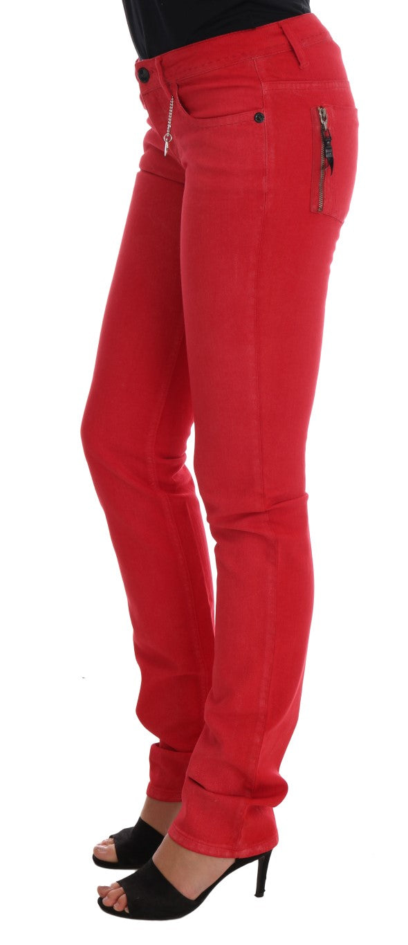 Jean slim en coton stretch rouge Costume National