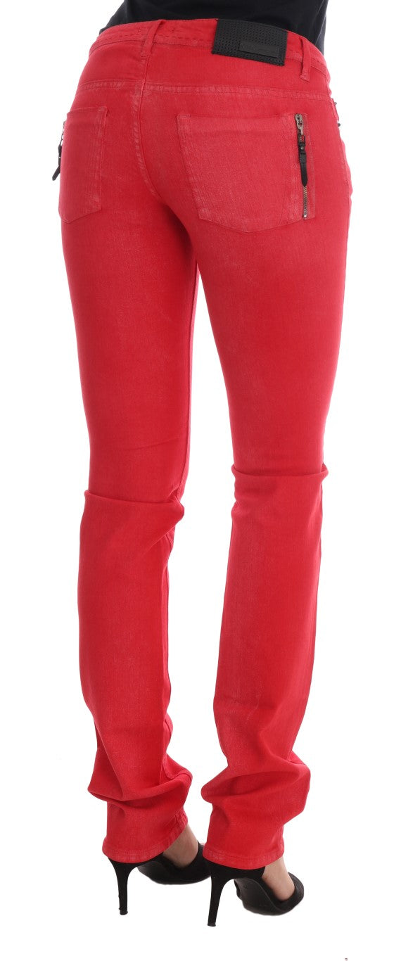 Jean slim en coton stretch rouge Costume National