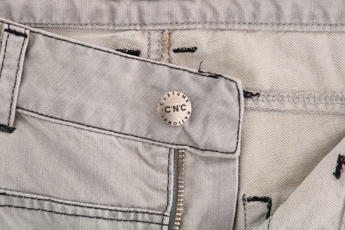 Jean slim en coton gris délavé Costume National