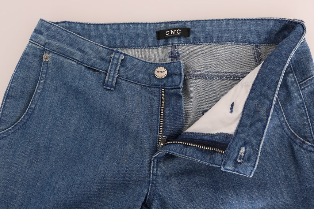 Jean slim en coton bleu délavé Costume National