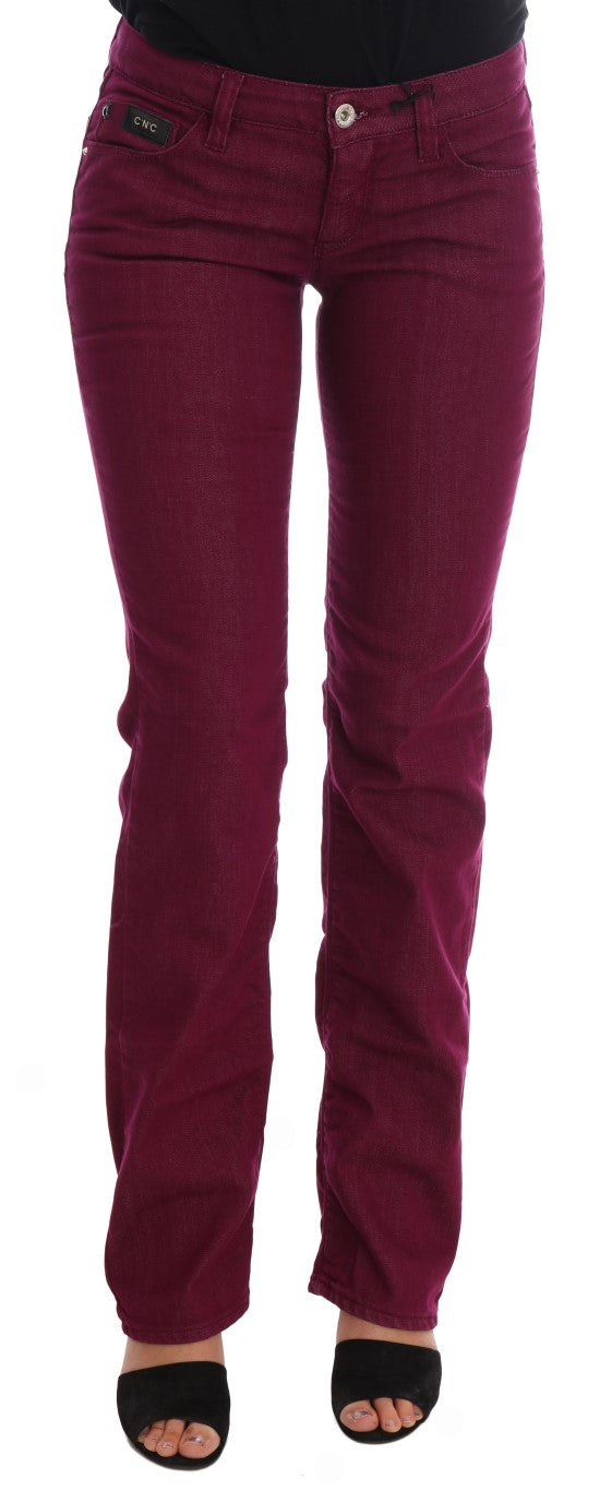 Jean en denim extensible en coton délavé rouge Costume National