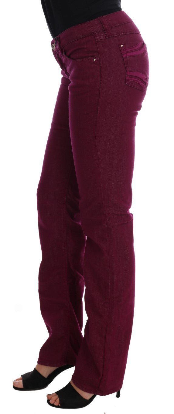 Jean en denim extensible en coton délavé rouge Costume National