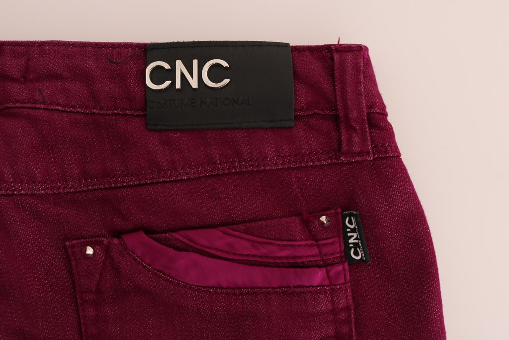 Jean en denim extensible en coton délavé rouge Costume National