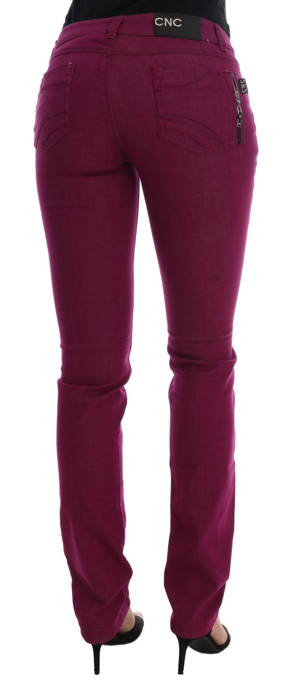 Jean slim en coton extensible violet Costume National