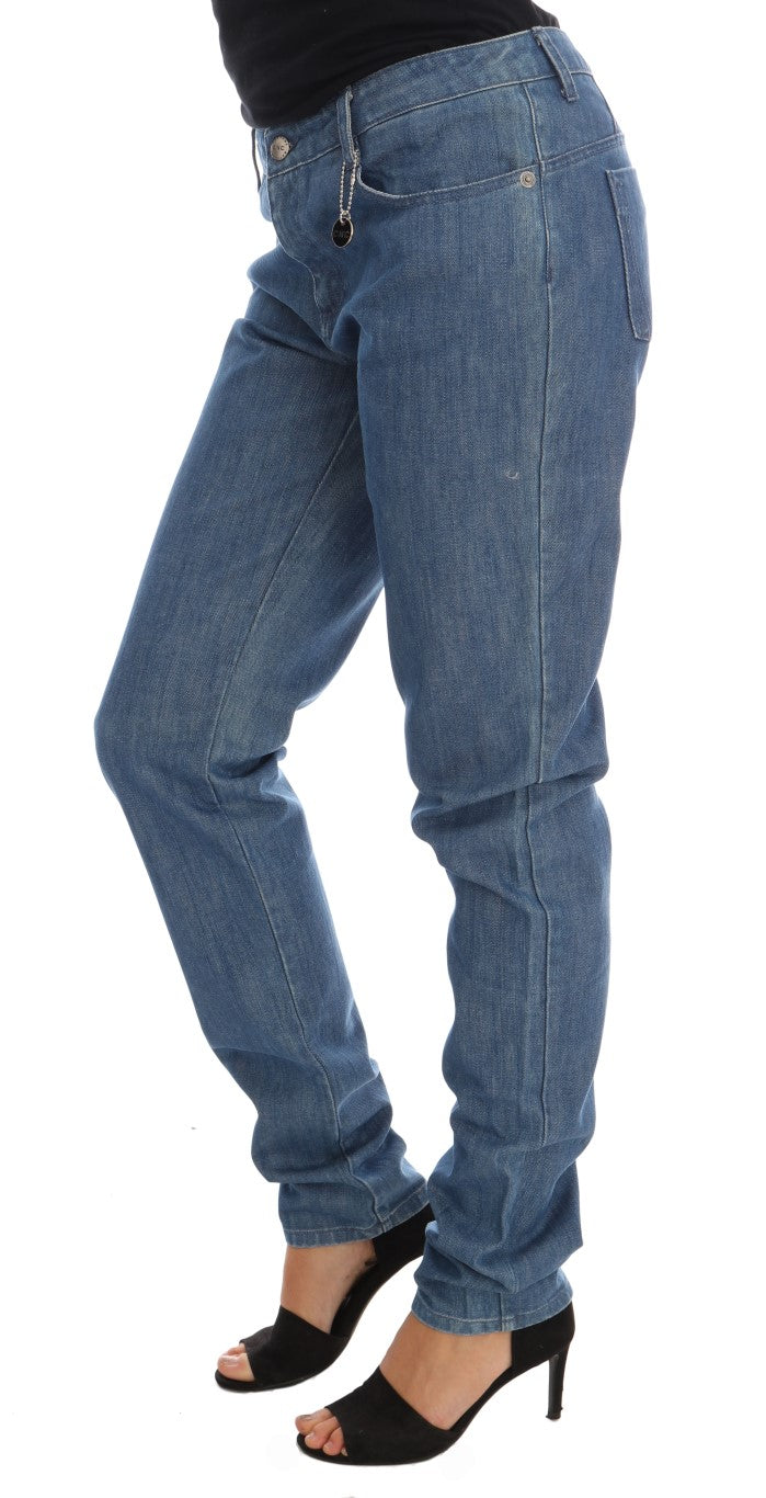 Jean coupe boyfriend en coton bleu délavé Costume National
