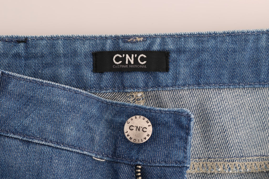 Jean coupe boyfriend en coton bleu délavé Costume National