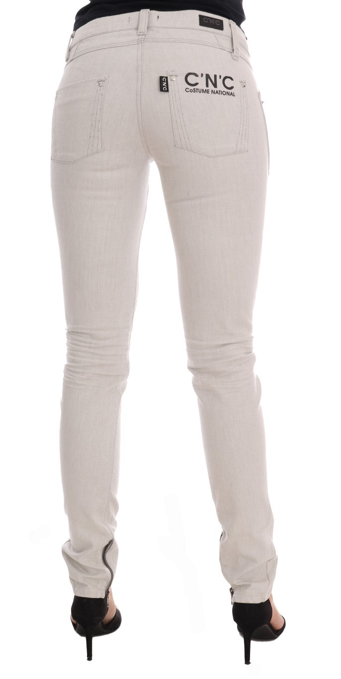 Jean slim en coton stretch blanc Costume National