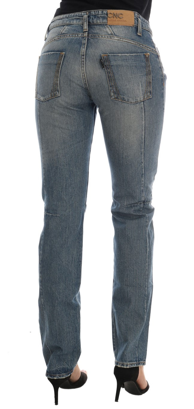 Jean en denim extensible bleu en coton Costume National