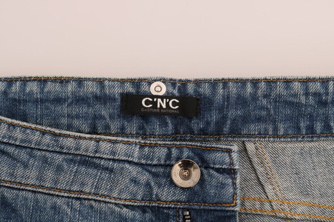 Jean en denim extensible bleu en coton Costume National