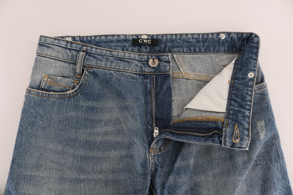 Jean en denim extensible bleu en coton Costume National