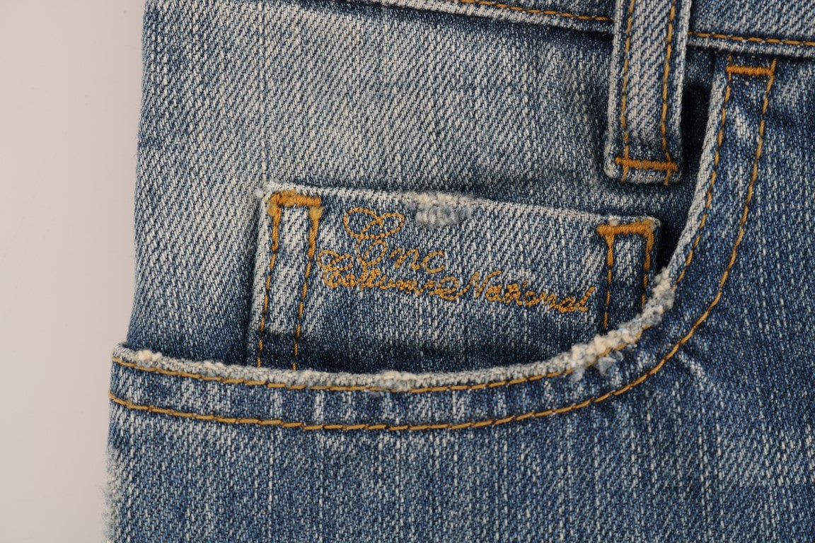 Jean en denim extensible bleu en coton Costume National