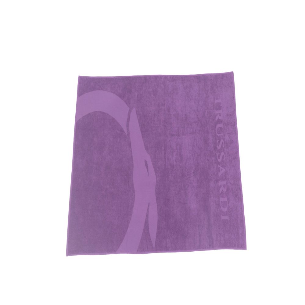 Serviette de plage Trussardi Beachwear en coton violet pour homme