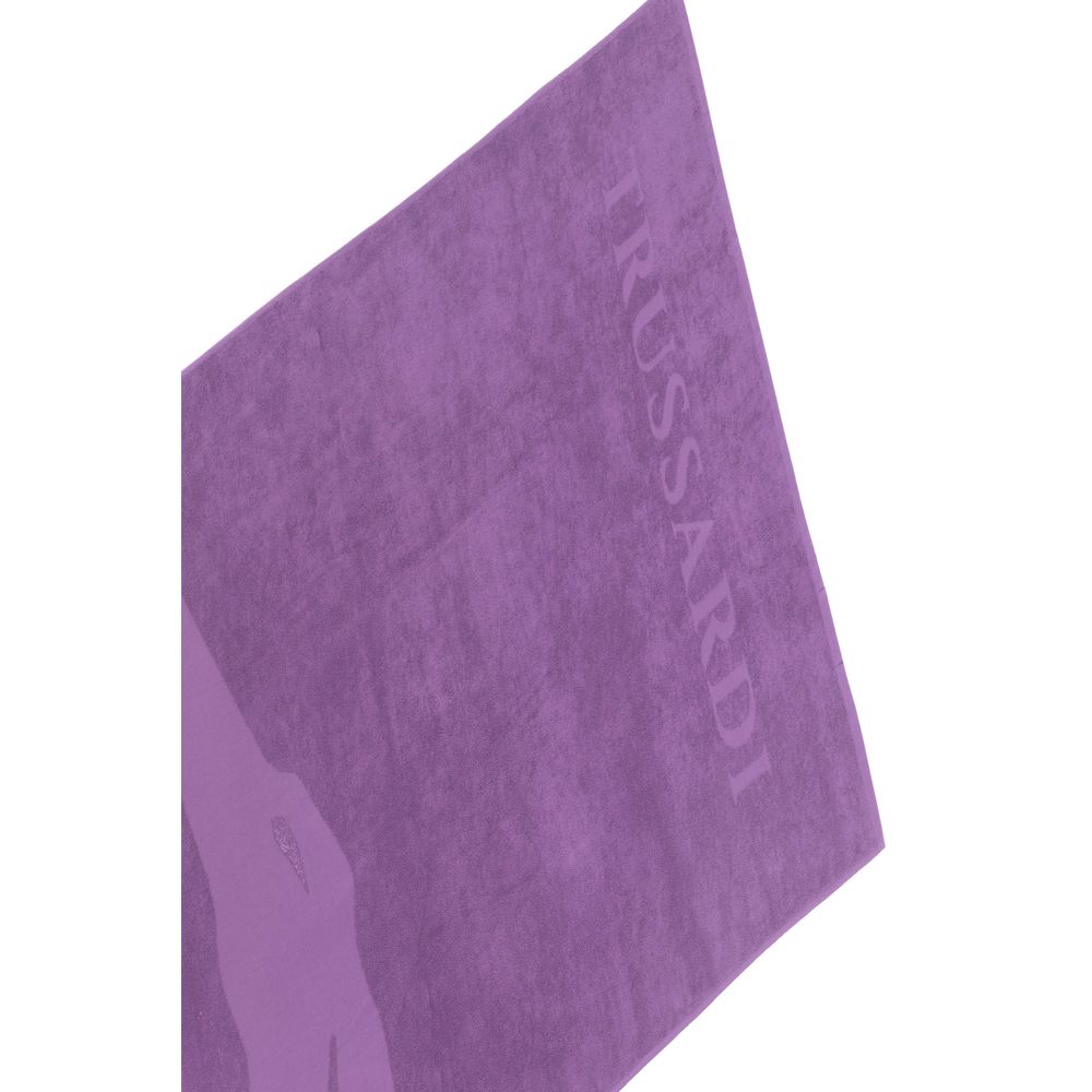 Serviette de plage Trussardi Beachwear en coton violet pour homme