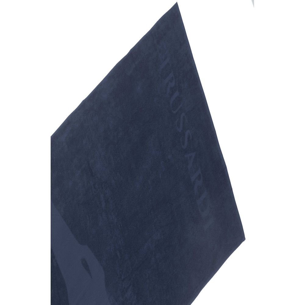 Serviette de plage Trussardi Beachwear en coton bleu pour homme