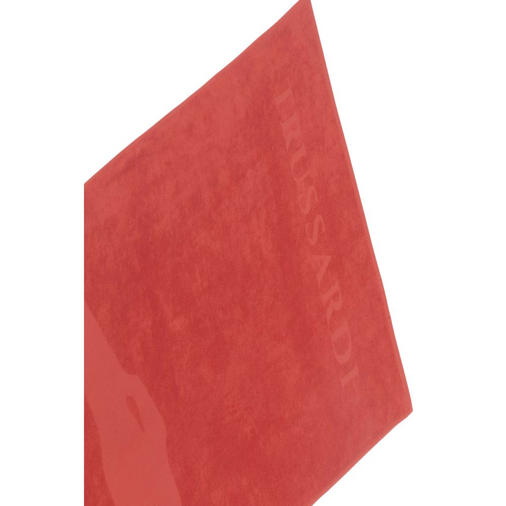 Serviette de bain Trussardi Beachwear en coton rouge pour homme