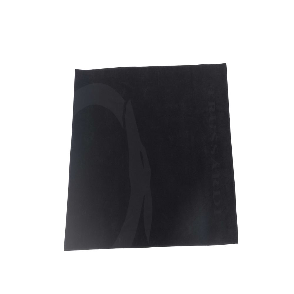 Serviette de plage homme Trussardi Beachwear en coton noir