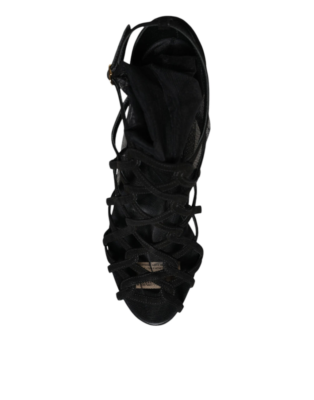 Sandales à talons extensibles en tulle noir Dolce &amp; Gabbana