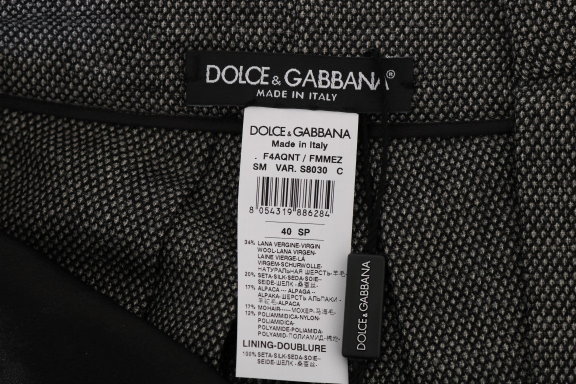 Mini-short taille haute en laine grise Dolce &amp; Gabbana