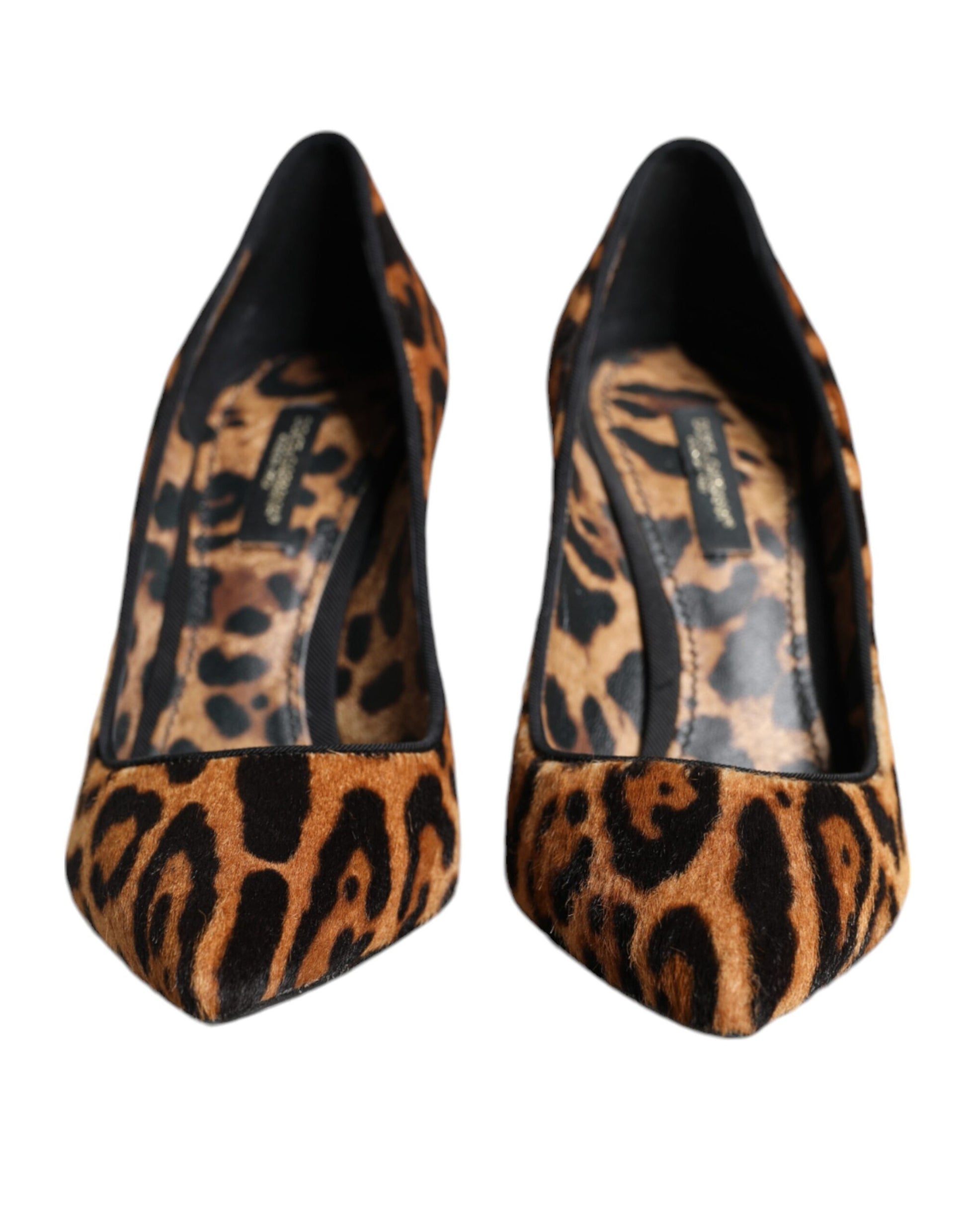 Escarpins à talons en poil de veau léopard marron Dolce &amp; Gabbana