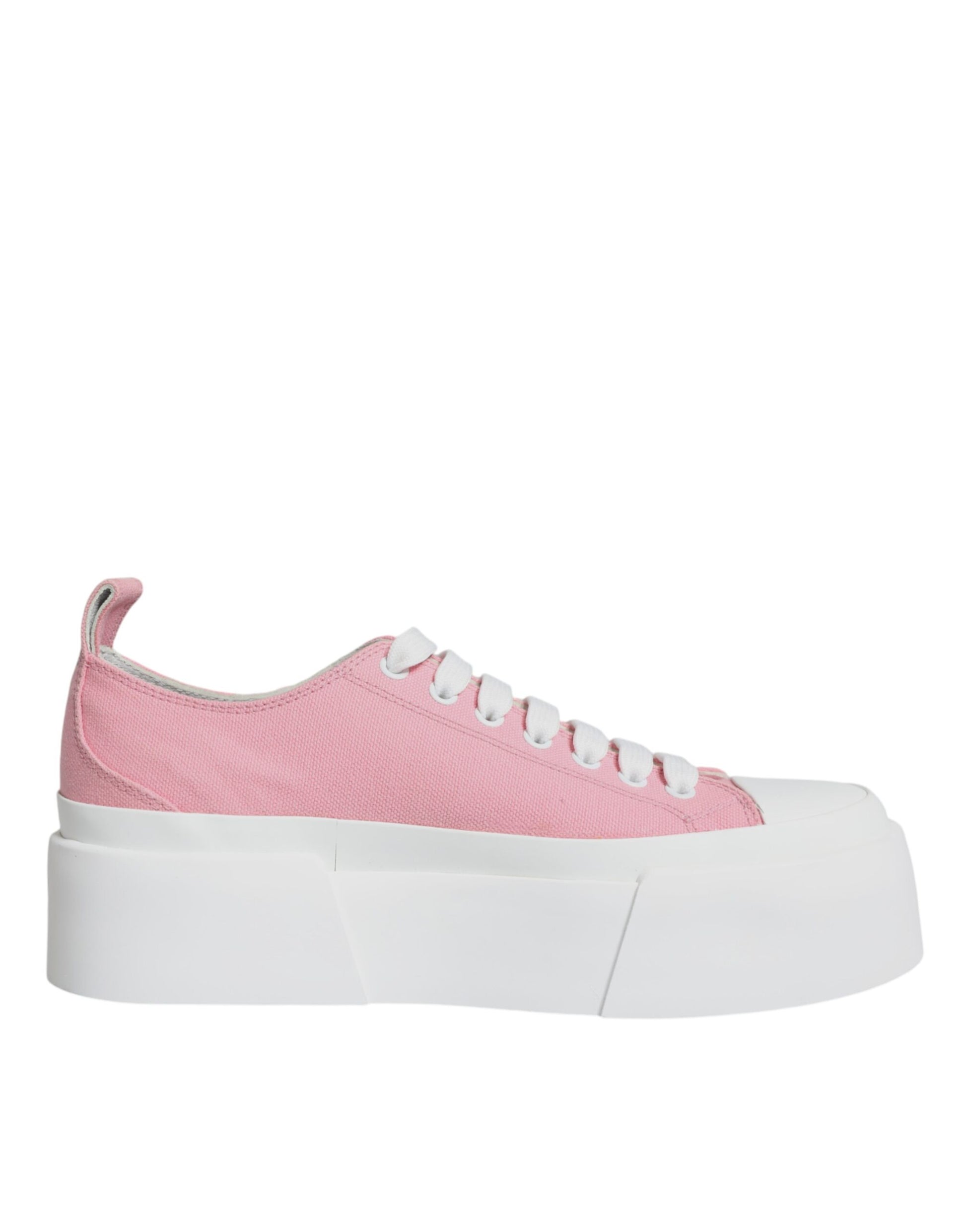 Baskets basses Dolce &amp; Gabbana en toile rose et blanche avec logo
