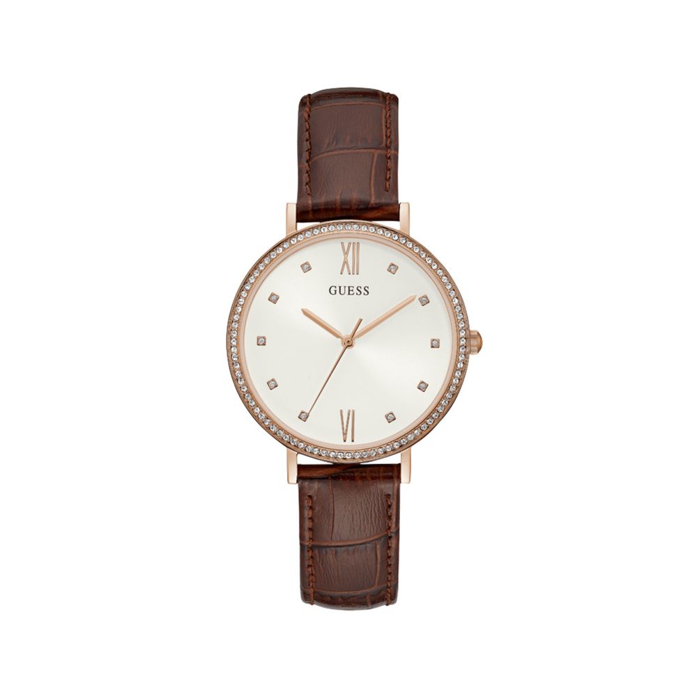 Montre Guess en cuir marron