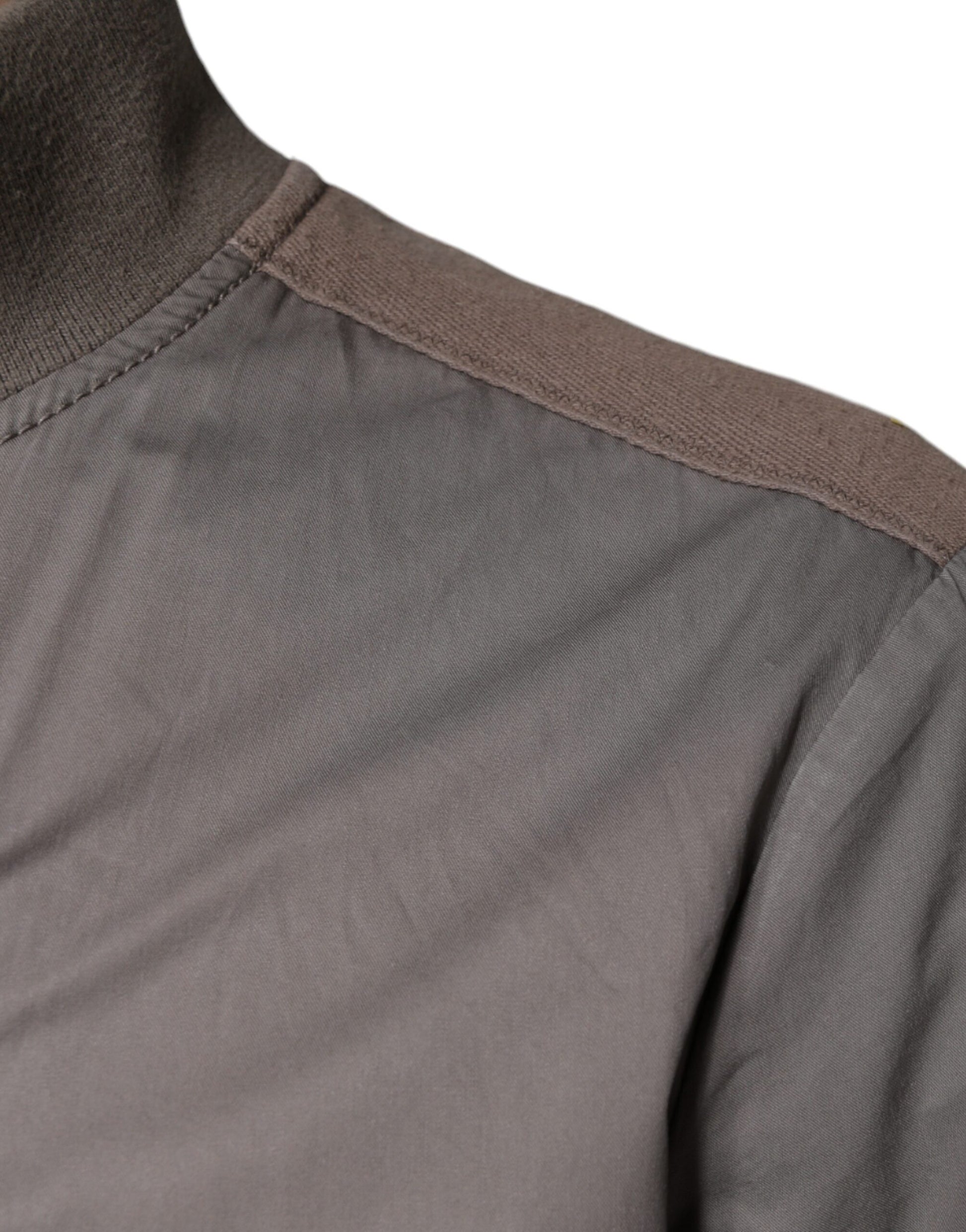 Veste bomber zippée en coton marron Armani Jeans avec logo