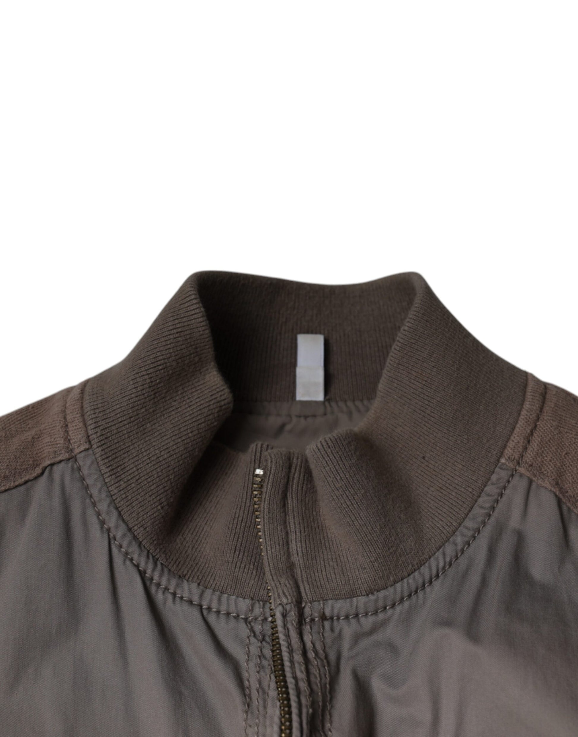 Veste bomber zippée en coton marron Armani Jeans avec logo