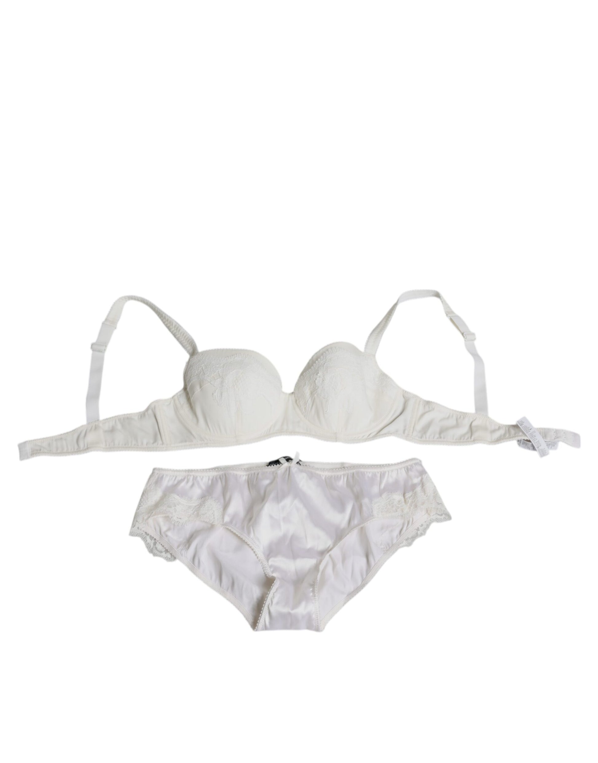 Soutien-gorge balconnet en soie stretch blanche Dolce &amp; Gabbana