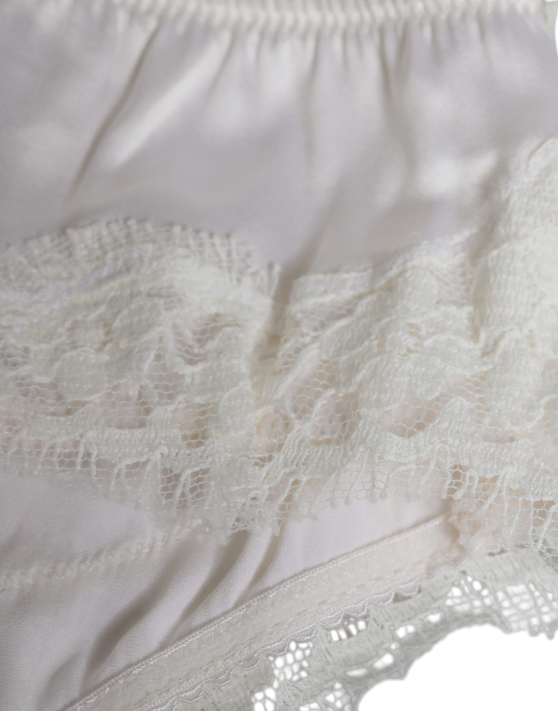 Soutien-gorge balconnet en soie stretch blanche Dolce &amp; Gabbana