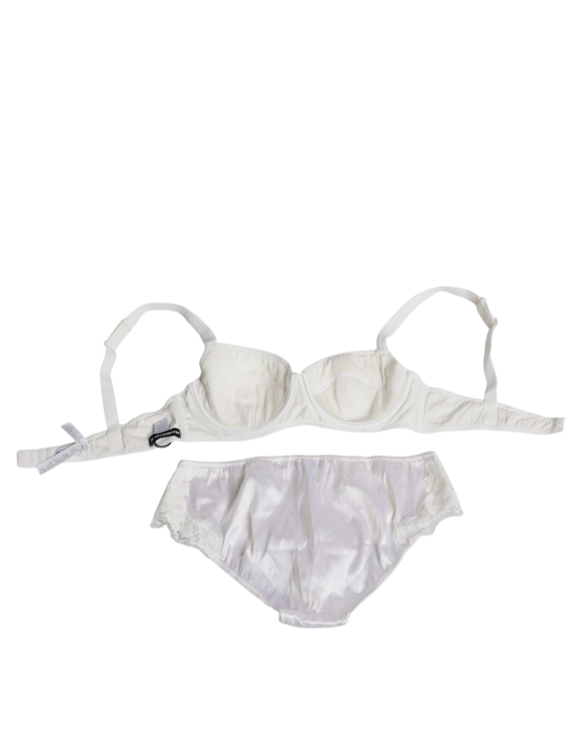 Soutien-gorge balconnet en soie stretch blanche Dolce &amp; Gabbana
